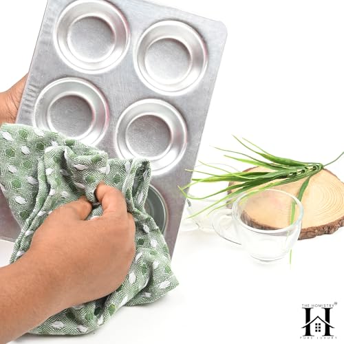 Image of HOMISTRY Cotton Kitchen Towels Pack of 4 | HOM-VIVIDTOWEL-4PK Dish Towels | Soft, Super Absorbent Tea Towels | Reusable, Machine Washable Kitchen Cleaning Cloths