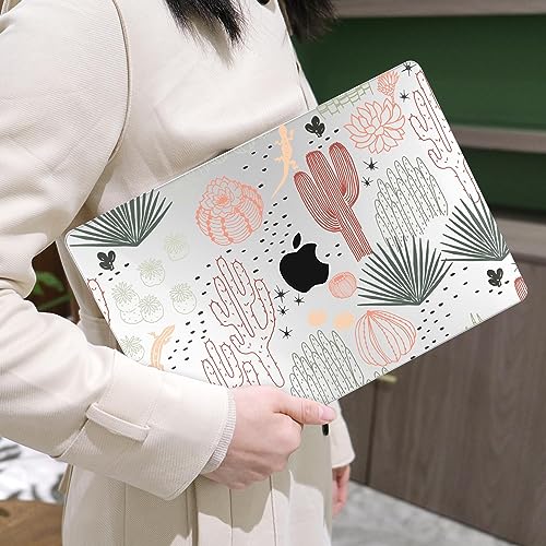 Image of MEEgoodo Case for M5 /M4 /M3 /M2 MacBook Air 13 inch 2026 2025 2024 2022, Fit Model A3449 /A3240 /A3113 /A2681, Case Compatible with MacBook Air 13.6-inch, Cacti