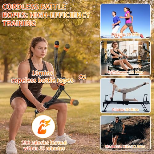 Ropeless Battle Ropes for Home Gym, Portable Cordless Weighted Battle Ropes with Storage Bag, High Calorie Burn for Men & Women, Fitness Equipment for HIIT & Low-Impact Aerobic Training by Varillo - Image 4