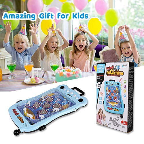 Vilobos Mini Pinball Toy for Kids Electronic Pinball Machine Table Entertainment with Light and Music Parent-Child Puzzle Game for Boys and Girls, Blue