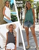 KKJ 2 Pack Womens Tank Tops Summer Crew Neck Sleeveless Loose Fit Casual Shirts Flowy Basic Tees Fashion Outfits