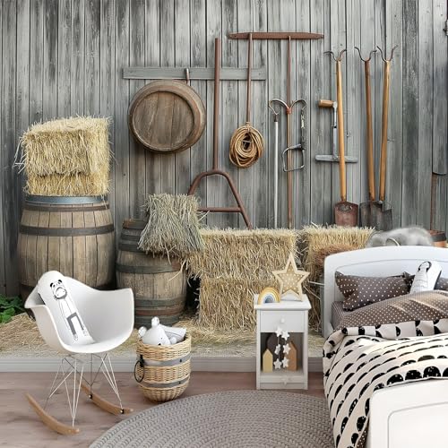 Landwirtschaftliche Bauernhöfe Fototapete 3D Effekt 350 x 256cm Fototapeten Wandbild Motivtapeten Vlies-Tapeten Moderne Wandtapete Wand Wohnzimmer Spielzimmer Dekoration
