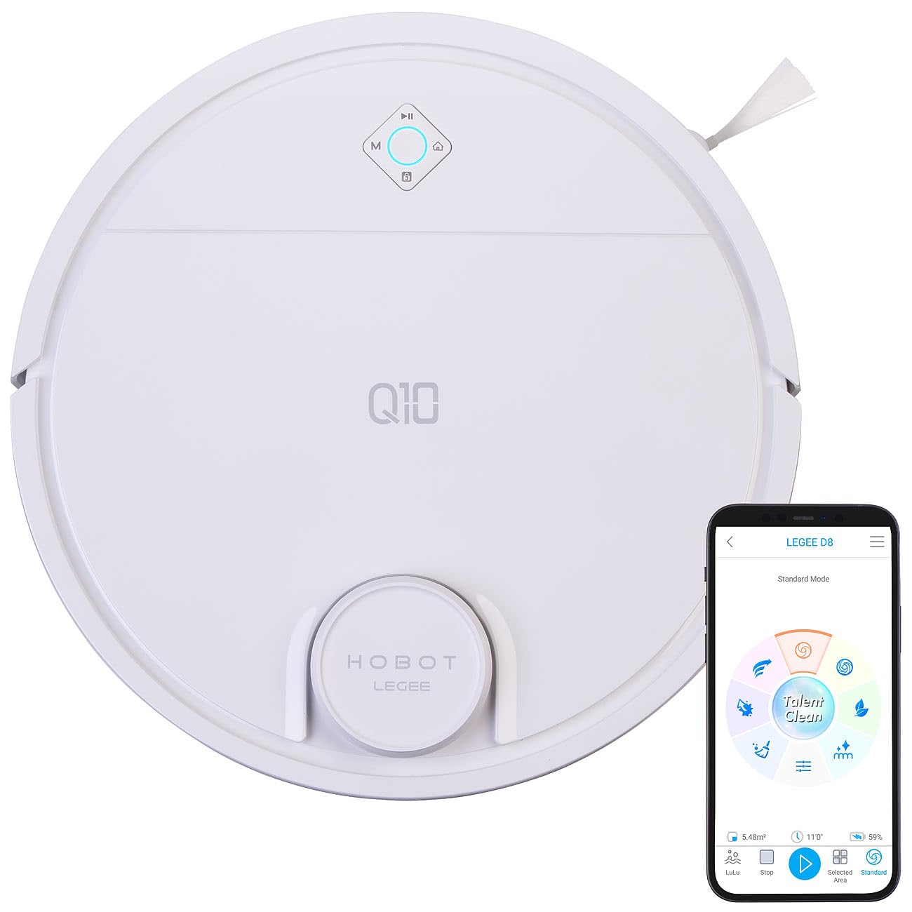 Sichler Haushaltsgeräte Staubsaugerroboter: HOBOT LEGEE Q10 Multiroom-Wisch- und Saugroboter, WLAN, Lidar, 5000 Pa (Saugroboter mit Ladestation, mit Sprühfunktion, iPad)