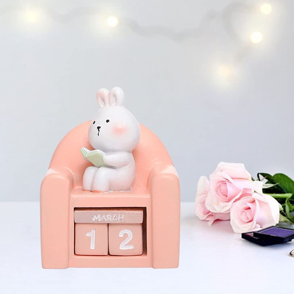 Elegant Essence Desk Calendar Blocks Colorful DIY Tabletop Calendar for Cafe Restaurant Rabbit