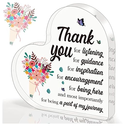 Thank You Gifts for Women, Boss Gifts for Women, Teacher Appreciation Gifts, Therapist Gifts, Thank You Plaque for Boss Lady Coworkers Mentor Coach, Office Desk Decoration Heart Shape Acrylic Sign Gift(AC08)