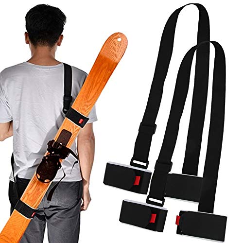 Alça dupla para porta-esquis, alça de ombro de nylon para snowboard para treinamento de força, bastã