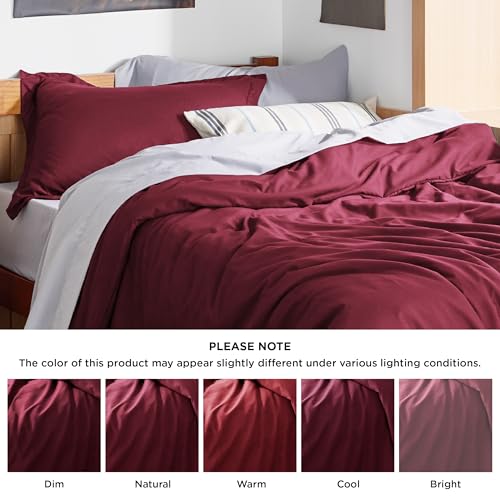 Image of Bedsure Twin /Twin XL Duvet Cover, Soft Double Brushed Bedding Set, Red | For Kids & Adults, 68 inchx90 inch Comforter Cover, Hotel Luxury, All Season, Breathable, Easy Care, Lightweight, Zipper Closure
