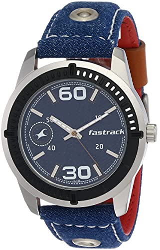 Fastrack Denim Analog Blue Dial Men's Watch NM3189KL02/NN3189KL02