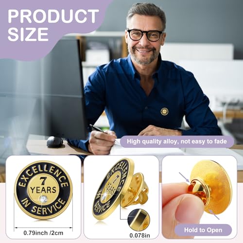 Image of Ferreve 50 /20 Pcs Year of Service Pins Employee Excellence Award Lapel Pin Performance Recognition Reward Anniversary