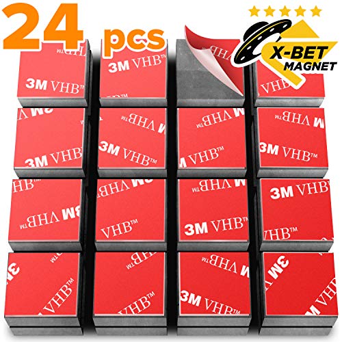 Ferrite Magnetic Squares - 24 Self Adhesive Square Magnets (each 4/5" x 4/5")