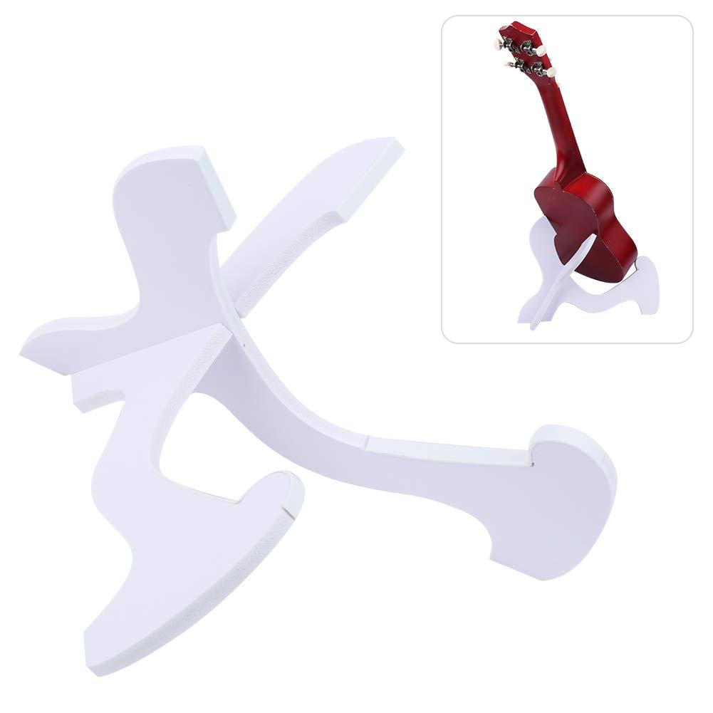 Ukulele Stand Folding Non Slip Lightweight Portable Violin Mandolin Rack Holder For Small String Instruments White