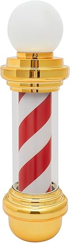 Miniatura 7 de DNYSYSJ Luz LED de poste de peluquería de 27 pulgadas, letrero abierto giratorio rojo dorado y blanco, IP54 impermeable, ahorra energía, montaje en