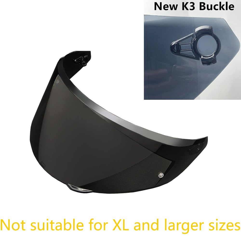 YMTSGEQ Replacement Helmet Visor for New K3, Motorcycle Helmet Shield Faceshield Visor Lens Compatible with AGV K3 DOT(E2206) Helmet(Deep Black)