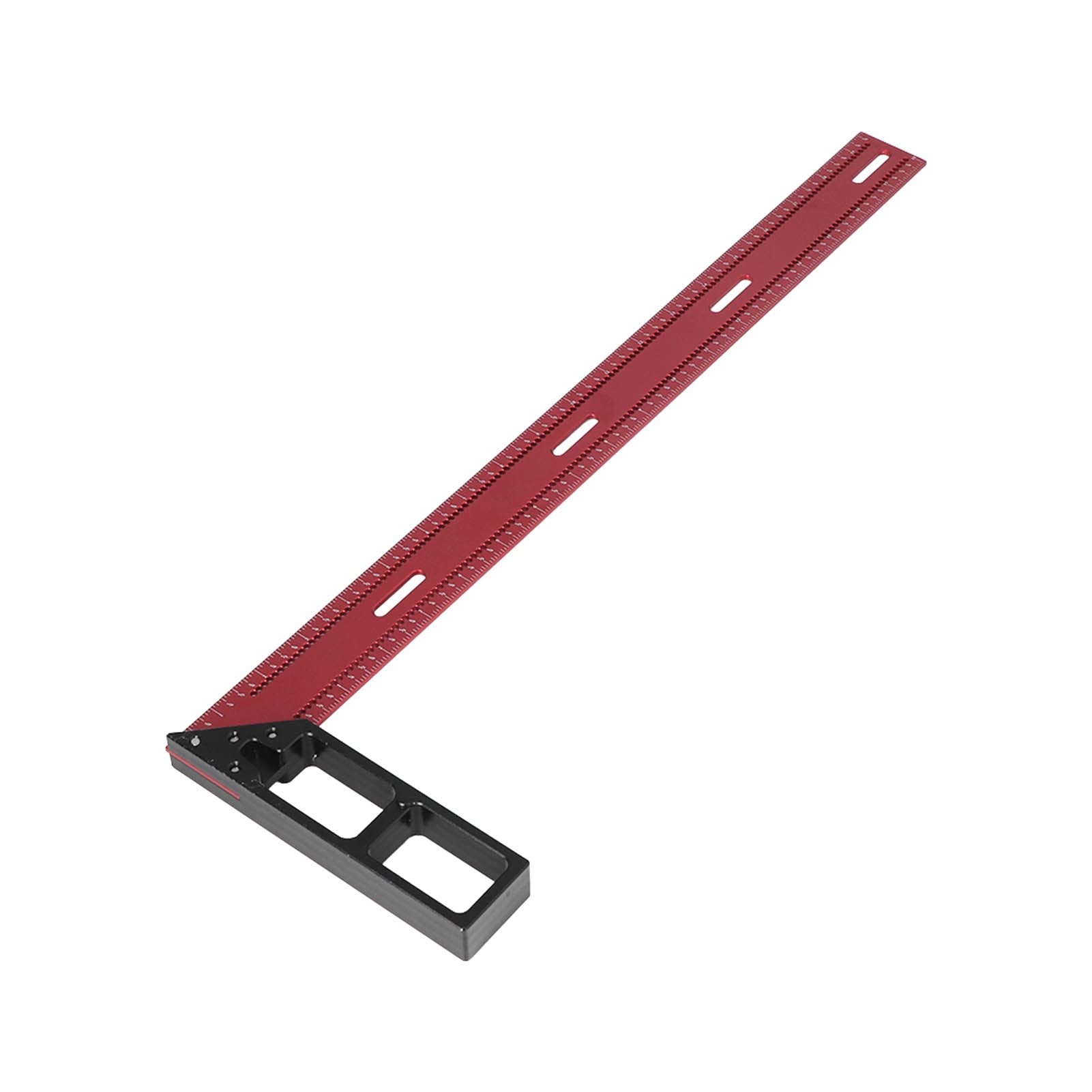 Regla de carpintería, herramienta de carpintería, regla de trazado de aluminio con peso y carpintería y bricolaje (50cm)
