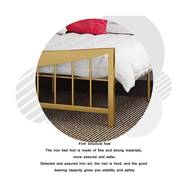 Household Products Folding Bed Easy Storage Bed Frames Modern Metal Bed Frame Simple Princess Style Household Children's Single Double Bedroom Bed Anti rust and Non flaking Paint Bearing Capacity U - Image 4