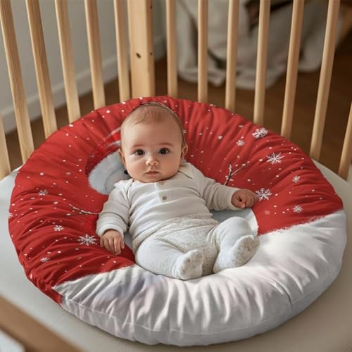 Bivxisrvo Cute Snowman Baby Lounger Pillow Cover for Newbor Lounger Cover for Boys Girls Soft Snug Fitted Baby Lounger Slipcover, Removable Christmas Cover for Infant Lounger Pillow