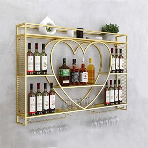 Soporte para botellas de vino de pared metálico Gold 100x15x80cm miniatura 5