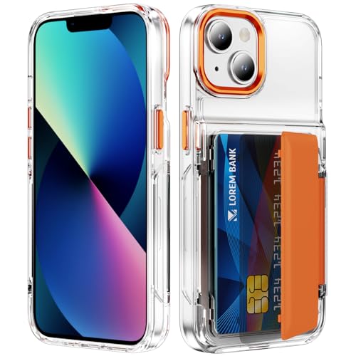 Coque iPhone 13 antichoc orange qui remplace votre portefeuille encombrant
