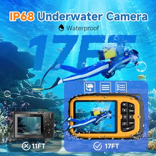 Image of Underwater Floating Digital Camera - 48MP HD Bare-Body Waterproof Camera, No Case Needed for Underwater Fun & Childhood Memories (Orange)