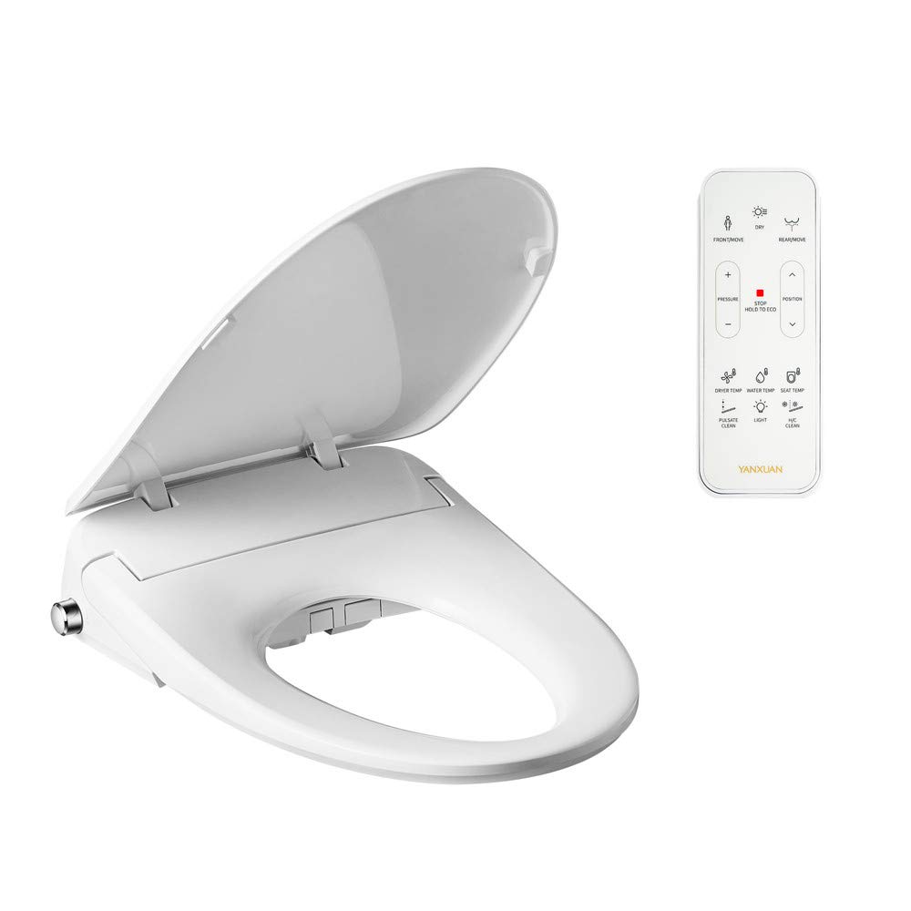 YANXUAN Bidet Toilet Seat, Slim Deign Instant Heating Smart Bidet, Self Cleaning Stainless Nozzle, Heated Seat, Warm Air Dryer, Deodorizer, Remote Control, Elongated