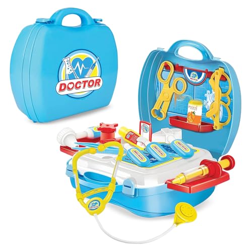 Image of Wembley Doctor Playset | 18Pcs Pretend Play Set for Kids | Doctor Kit Toyset with Suitcase | Pretend Playset for Boys & Girls | Safe & BIS Approved Doctor Activity Set for Kids