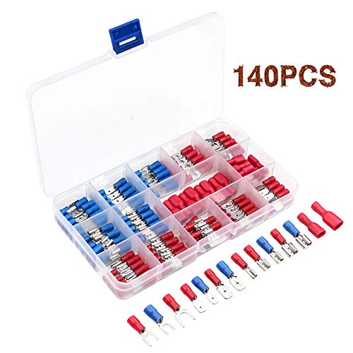 Lot de 100 cosses froides isolées assorties - Connecteurs de cosses en U - Pour câble électrique