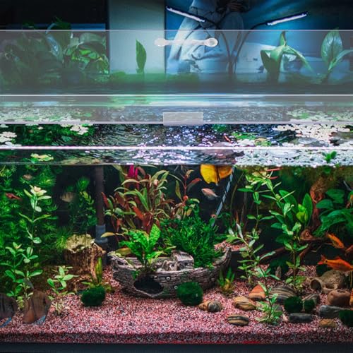 Image of Sieral Aquarium Polycarbonate Canopy Set 19.37 x 9.37 x 0.12 Inch for 10 /20 Gallon Without Center Brace Aquariums Cover Fish Tank Lid with a Hook Knife, Clear