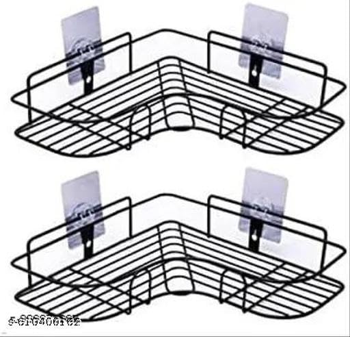 (Pack of 2) Multipurpose Self-Adhesive Kitchen Bathroom Corner Rack and Stands Mounted with Strong Magic Sticker Durable Hook Home Essentials/LCORNER/Bathroom Corner 2PIS|-P940 Product Kitchen 94 1