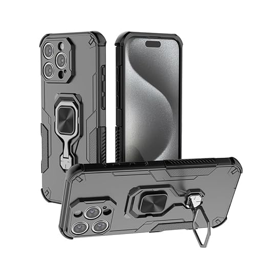 iPhone 16 �p�P�[�X ���@�\ �����O�t�� �X�^���h�t�� MagSafe�Ή� PC + TPU ��d�ی� ���J�X�^�C�� �y�� ���^ ���M �C�菝�h�~ ��� �w��h�~ �l�C �����h�~ �ČRMIL�K�i �ϏՌ� �A�C�z��16 �J�o�[�i�u���b�N�j