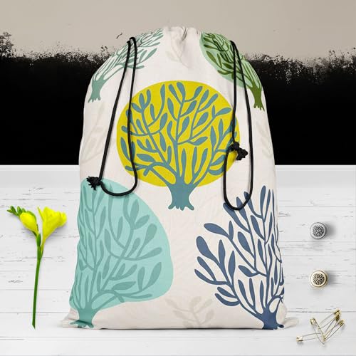 Image of ArtzFolio Leaf Art D2 | Reusable Sack Bag | Bag for Gym, Storage, Vegetable & Travel