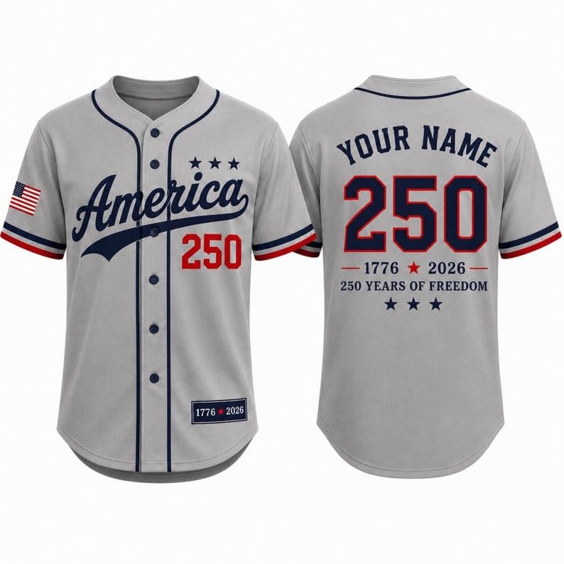 Personalized 4th of July Jersey Shirt - Patriotic Baseball Jersey American Flag Jersey Team Uniform for Fourth of July Shirts miniatura 3