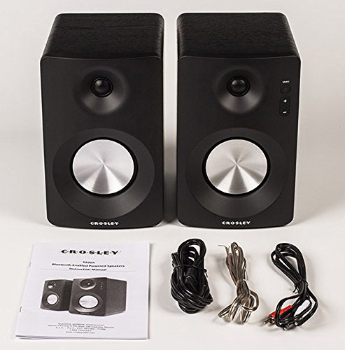 Crosley S100A-Bk Bluetooth Enabled Powered Stereo Speakers, Black (Pair) #TOP6