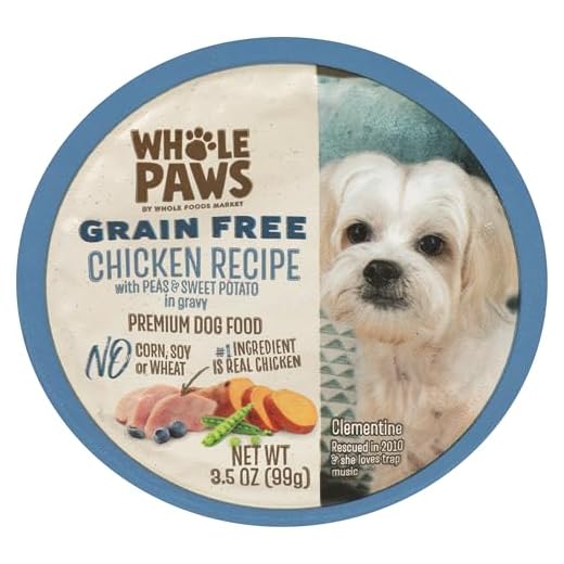 Whole Paws, Wet Dog Food Chicken Recipe with Peas & Sweet Potatoes in Gravy, 3.5 Ounce