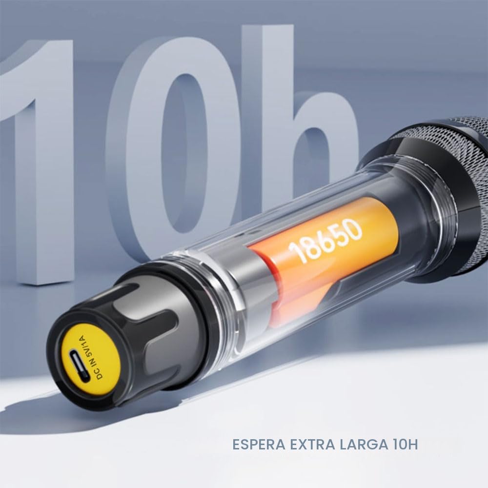 VOVIGGOL Micrófono Inalámbrico Profesional de Metal 2 Piezas, 50M UHF Sistema de Micrófono Dinámico Mano con Receptor Recargable, para Canto de Karaoke, KTV Casero, Boda, DJ, Fiesta, Discurso