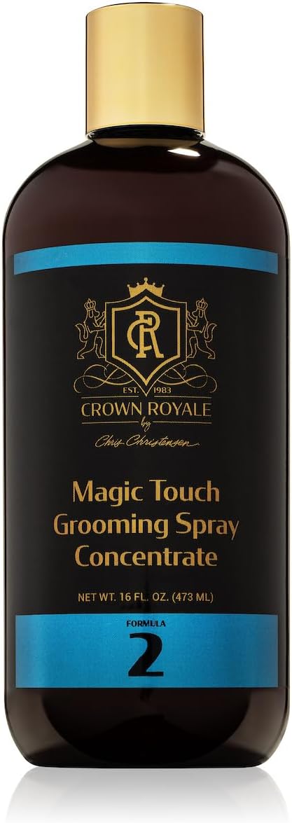 Crown Royale Magic Touch Formula 2 Pet Grooming Spray Concentrate, No Heavy Build-Up, Finishing Spray, Prevents Coat Matting, Formulated with Conditioners, Made in USA, 16 oz