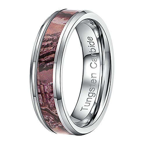 Tianyi 8Mm Camouflage Hunting Autumn Leaves Tungsten Carbide Ring Wedding Band Size 9 #TOP3