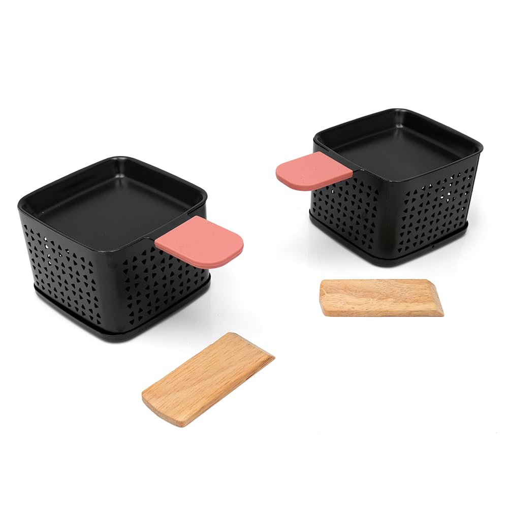 CÉCOA • Cheese’Up Duo • Lot de 2 • Raclette à la Bougie • Sans Électricité • Poêlons Antiadhésifs & Spatules en Bois • Facile à Transporter & Nettoyer • Idéal pour Amateurs de Fromage