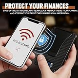 SAVOUR LUXE LTD Carbon Fibre RFID Blocking Wallet – Slim Minimalist Card Holder with Money Clip, Metal Frame, Ultra-Thin Front Pocket Wallet for Men (Camo) - Image 3