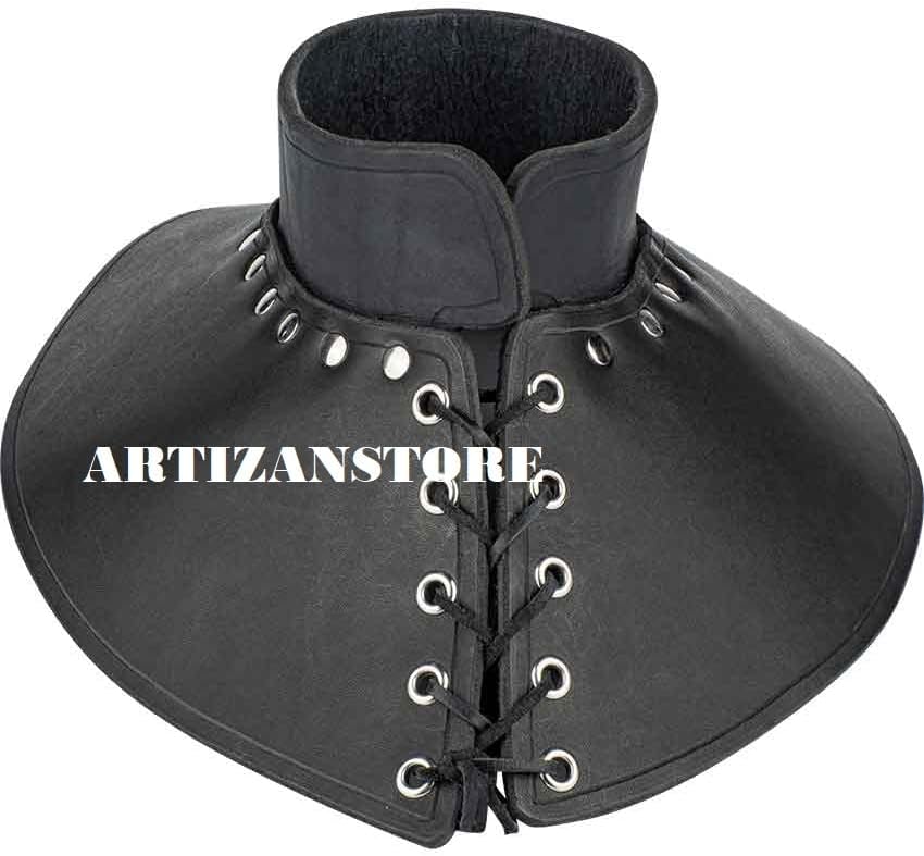 ARTIZANSTORE Leather Armor | Authentic Medieval Gorget with Collar | Ideal for LARP & Costume Events | Great Gift for History Enthusiasts