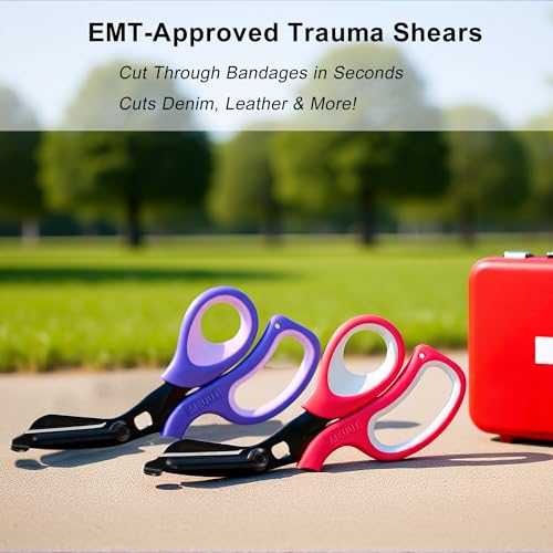 meuut 2 pack medical scissors trauma shears -8 inch patented bandage scissor heavy duty surgical grade emt scissors for emt workers doctors nurses