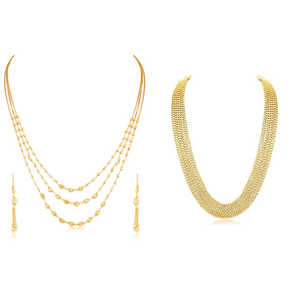 Sukkhi Classic Gold Plated Wedding Jewellery Multi-String Necklace Set for Women and Sukkhi Amazing Gold Plated Wedding Jewellery Multi-String Necklace Set for Women (B08WD821CN) Amazon Price History, Amazon Price Tracker
