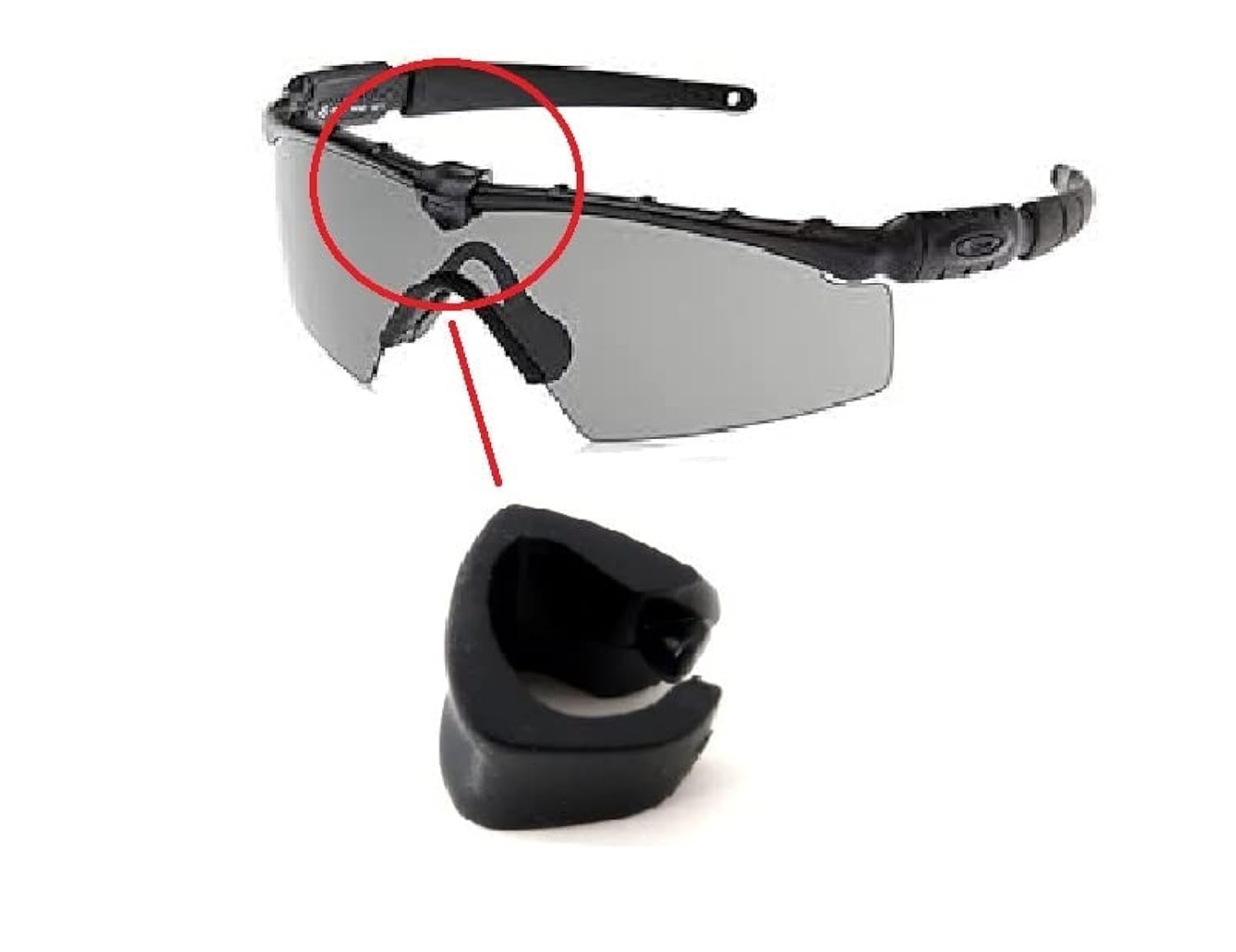 Galaxy Clip Rubber Kits Compatible Replacement For Oakley Si Ballistic M Frame 2.0/3.0 Sunglasses Black Color