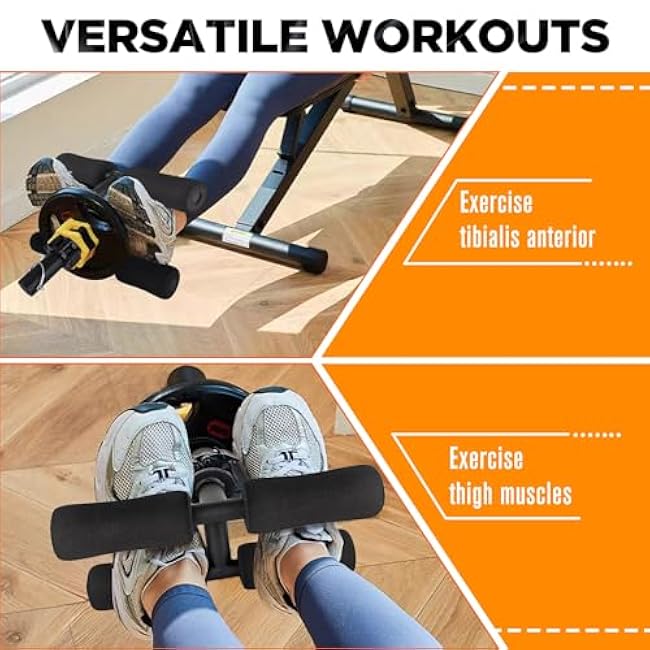 Tib Bar, Tibialis Trainer, Tibialis Raise Tibia for Strength Training Calves Shins Ankles and Ripping Lower Leg Muscles Fits 2 Olympic Weight Plates