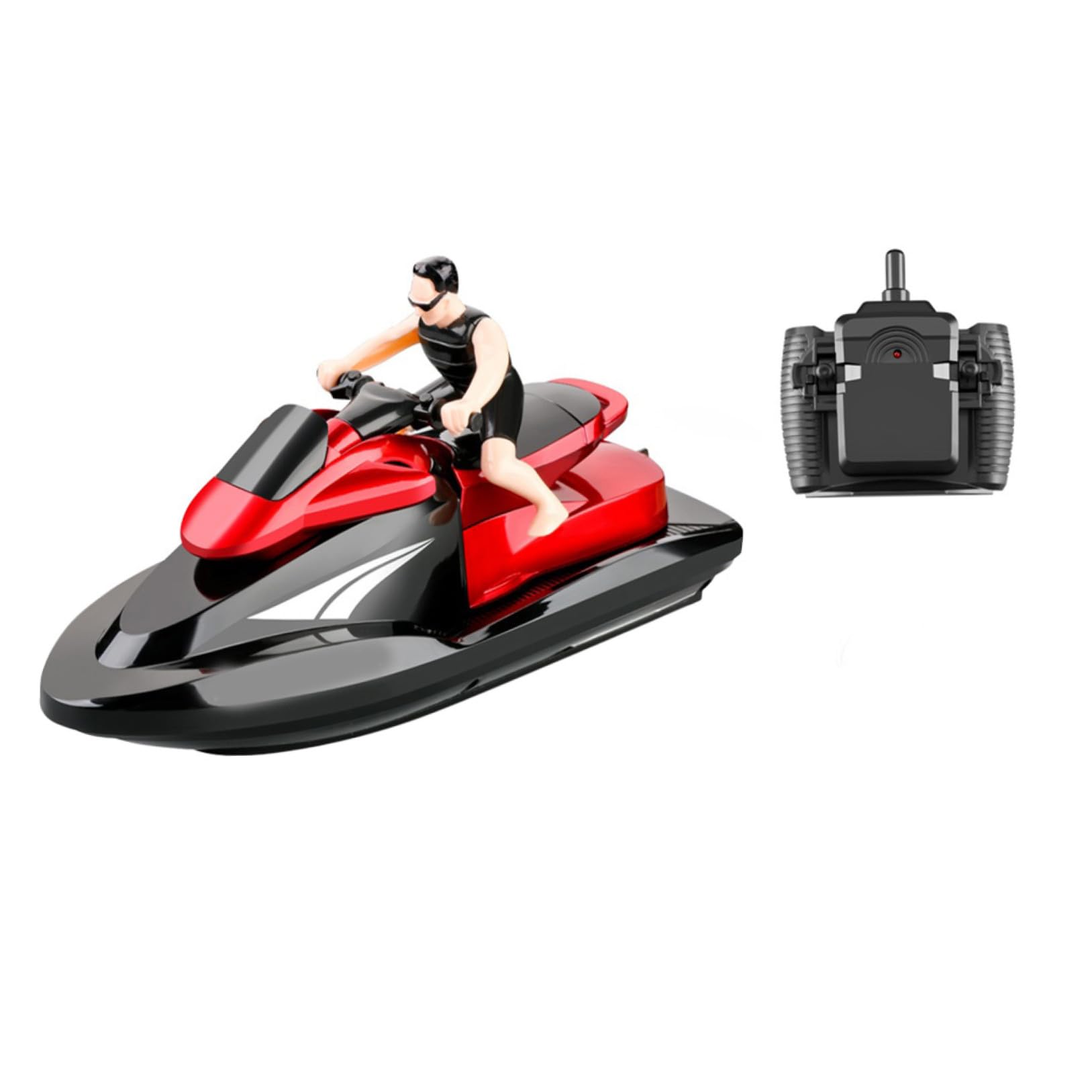 BESPORTBLE Barco RC de Juguete 2,4 GHz, Lancha Rápida Eléctrica Roja ABS