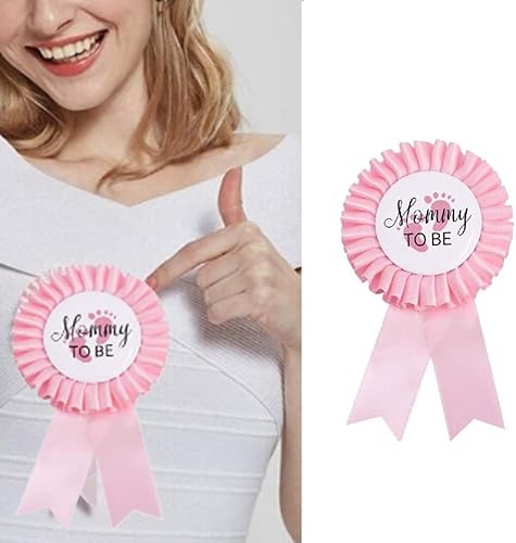 Miniatura 6 de 2 pines de insignia de hojalata para papá y mamá, para revelar el género, roseta para revelar el género, regalos para mamá para decoración de fiesta