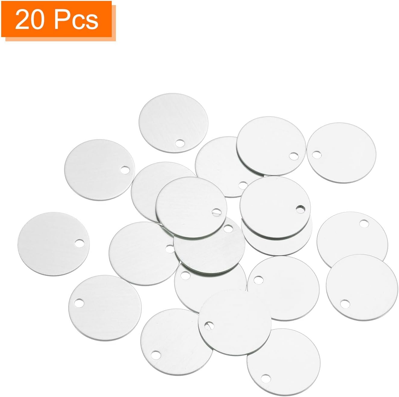 MECCANIXITY Metal Stamping Tags,1 Inch Round Silvery Aluminum Stamping Blanks for Necklace Bracelet Dog Pet ID Jewelry Making 20Pcs - Image 3