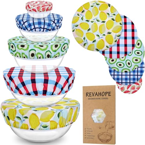 5Pcs Reusable Beeswax Elastic Bowl Covers for Bread Proofing and Food Cover - image 1