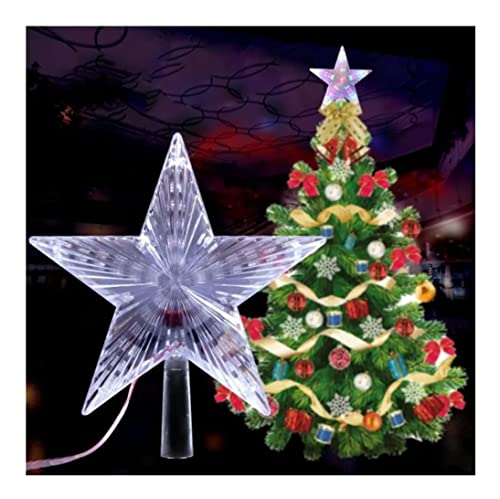 Estrela Ponteira 10 Led 14,5cm Enfeite Árvore Natal Bivolt Cor Branca