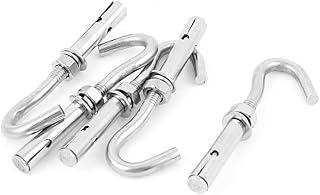 Anneome Heavy Duty Ceiling Hooks M8 Screws 5pcs Ceiling Hanging Hook Expansion Screw Open Cup Hook Expansion Screw Hook Concrete Heavy Bolt m8 Concrete Anchors
