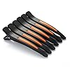 6Pcs/set Pinup Plastic Duck Bill Hair Clips for Sectioning Hair – Professional Non Slip Silicone band Clips Salon DIY Accessories Hairpins Hairgrip for Women(Blcak-Style2)